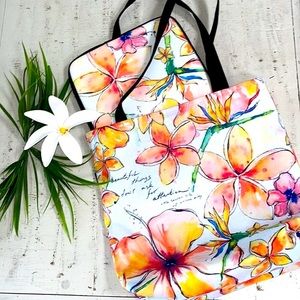 Tropical Plumeria Laptop iPad Case Padded Zip Rebekah Steen Goldfish Kiss